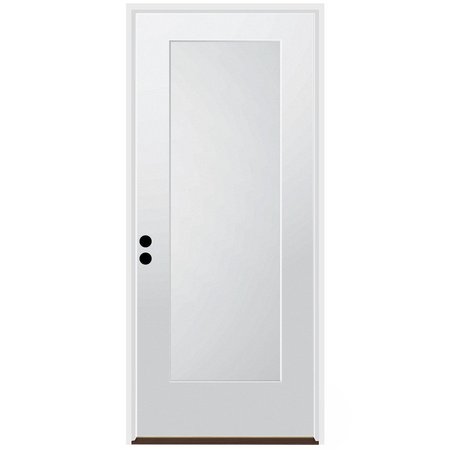 CODEL DOORS 32" x 80" Primed White Shaker Exterior Fiberglass Door 2868RHISPSF1PSHK491615B